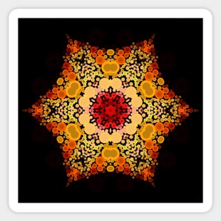 Dot Mandala Flower Orange Yellow and Red Sticker